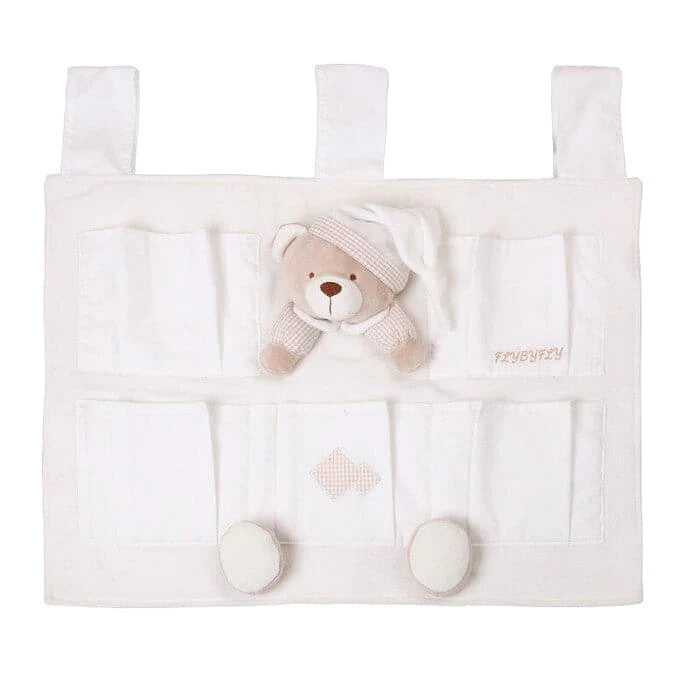 Bear 5 Pocket Nursery Organiser - Beige