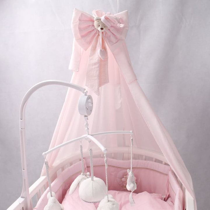 3D Bear Crib Mosquito Net & Stand - Pink