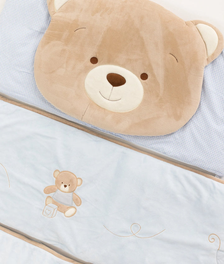 Bear 4 PCS Crib Bumper Set - Blue