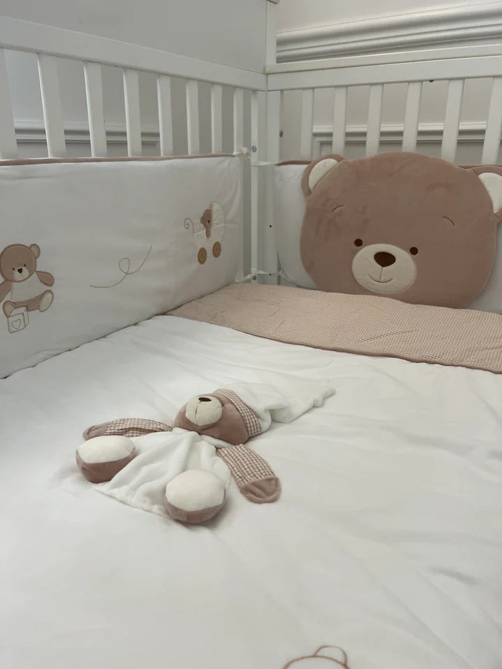 Bear 4 PCS Crib Bumper Set - Beige