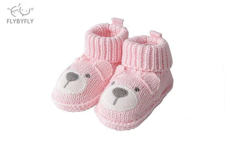 Bear Knitted Shoes - Pink