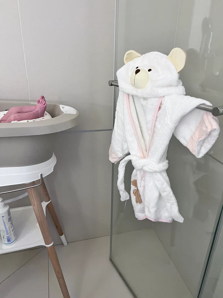 Classic Bear Bathrobe Towel - Pink