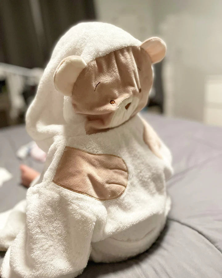 Double Layer Bear Bathrobe Towel - Beige