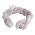 3D Bear Braided Crib Bumper - Grey