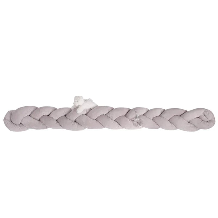 3D Bear Braided Crib Bumper - Grey