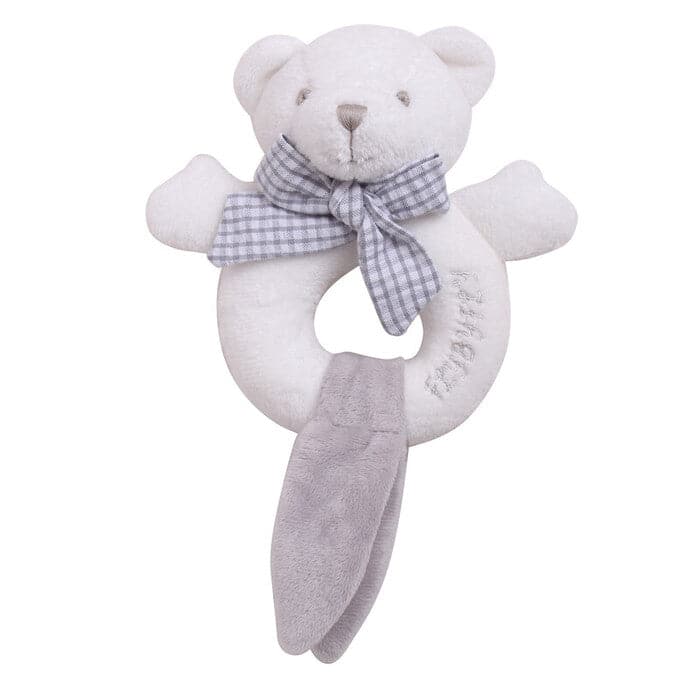 Popo Bear Rattle - White