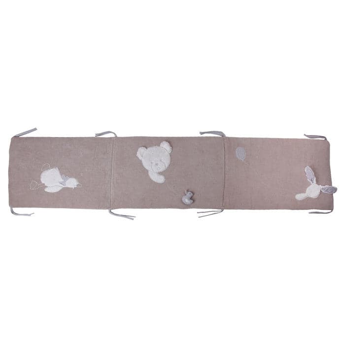 Popo Bear & Duck 4 PCS Crib Bumper Set - Grey