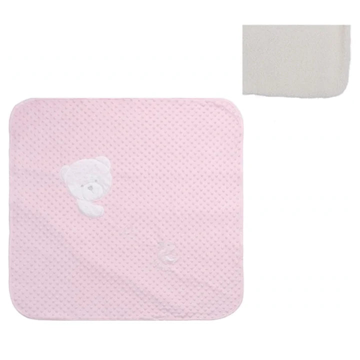 Bear & Duck Dotted Winter Blanket - Pink