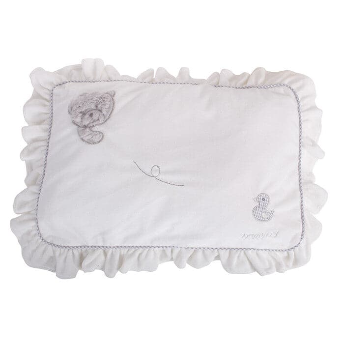 Popo Bear & Duck Velvet Pillow - White