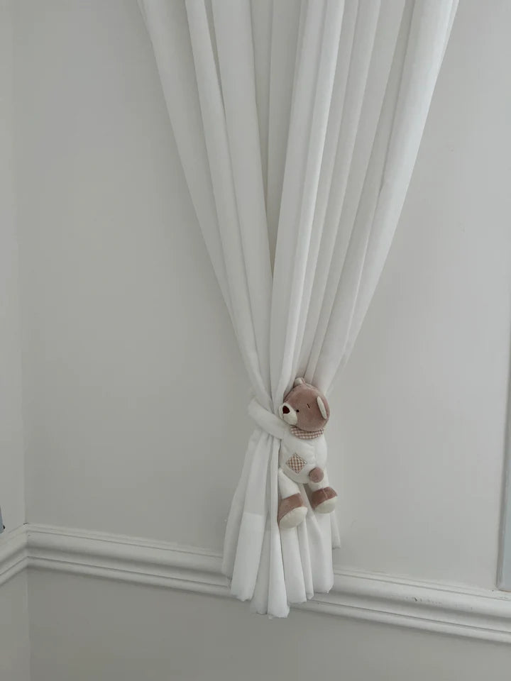 Twins Bear Curtain Holders - Beige