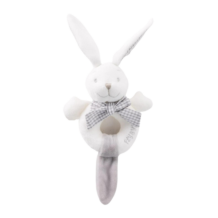 Popo Rabbit Rattle - White