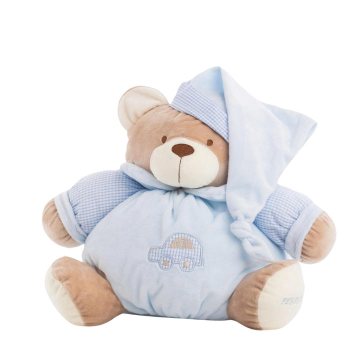 Round Teddy Bear 30cm - Blue