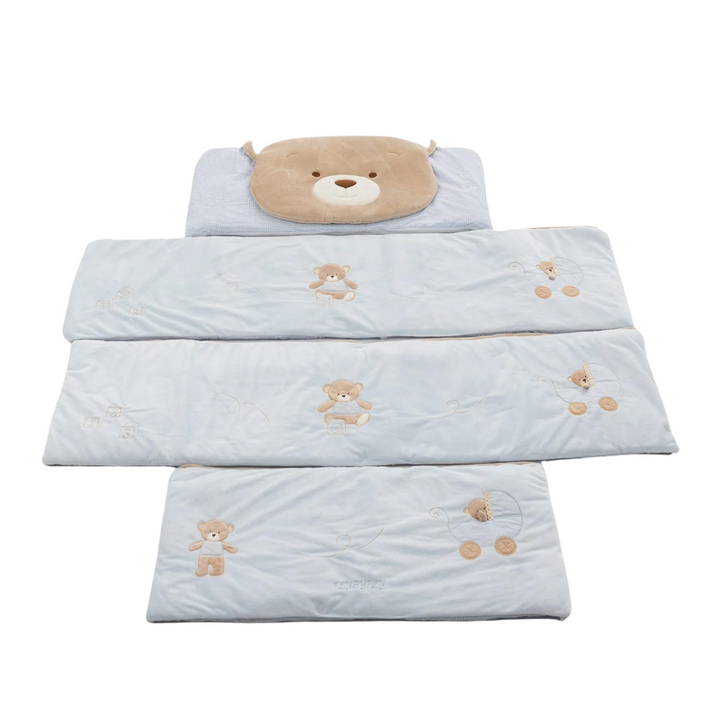 Bear 4 PCS Crib Bumper Set - Blue