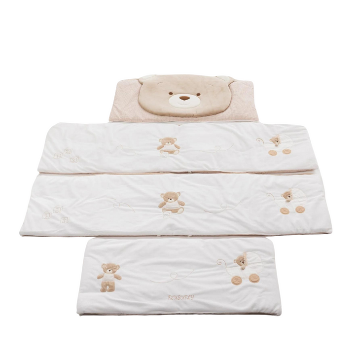 Bear 4 PCS Crib Bumper Set - Beige