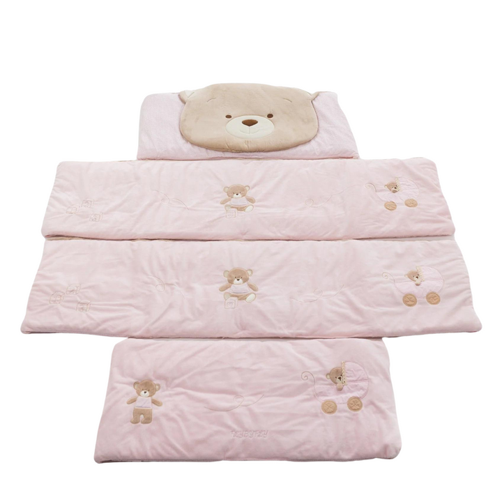 Bear 4 PCS Crib Bumper Set - Pink