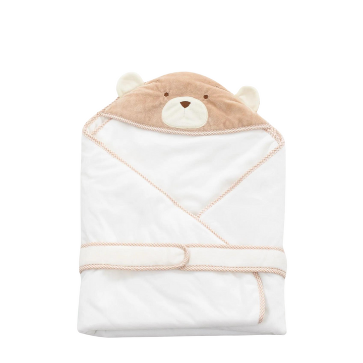 Bear Hooded Swaddling Blanket - Beige