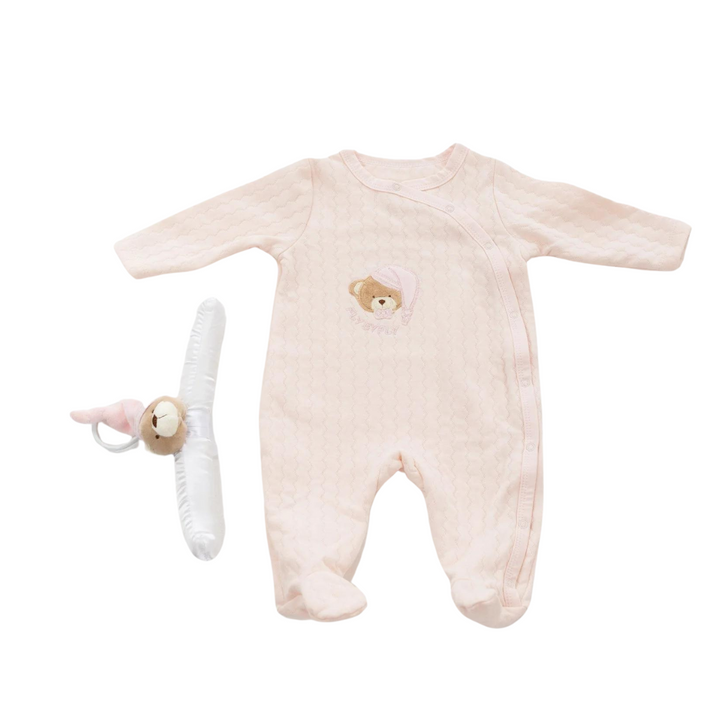 Bear Jumpsuit + 3D Bear Hanger - Pink