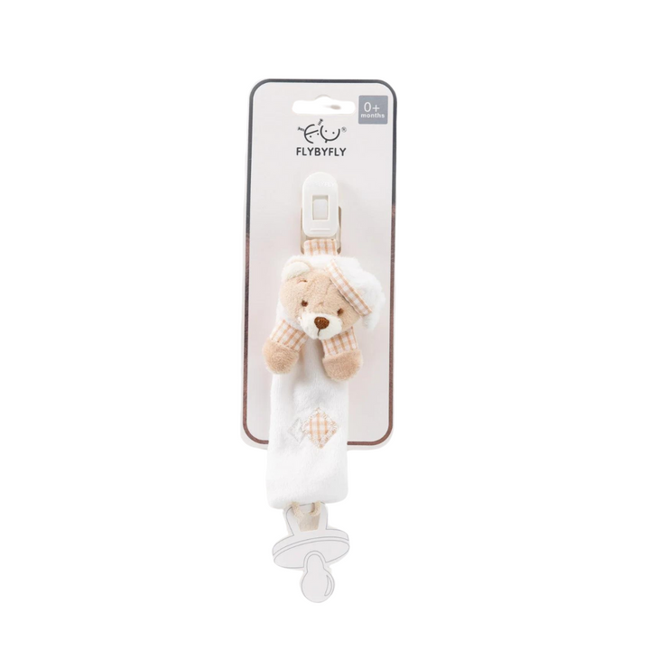 Bear Pacifier Clip - Beige