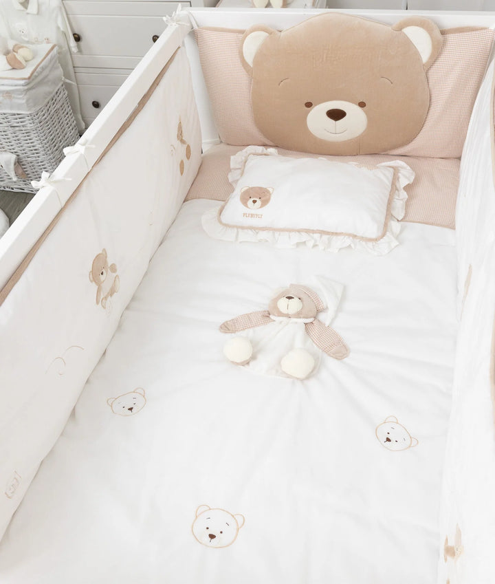 Bear 4 PCS Crib Bumper Set - Beige