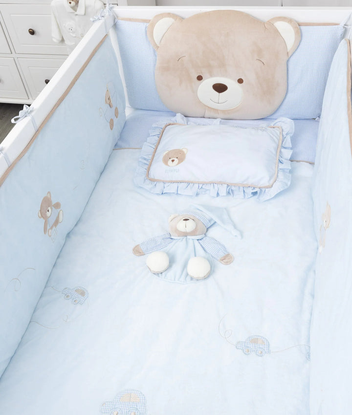 Bear 4 PCS Crib Bumper Set - Blue