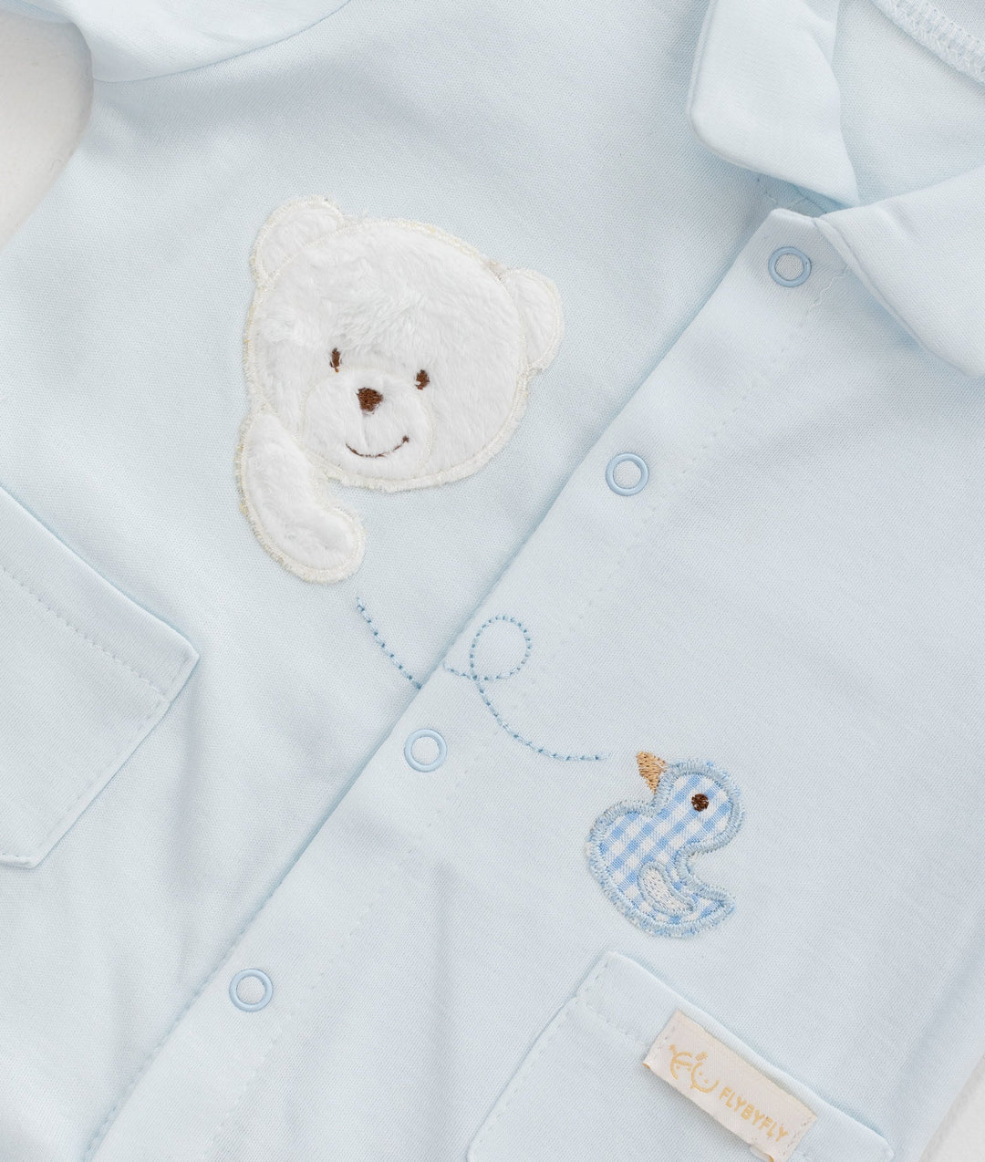 Classic Jumpsuit + 3D Bear Hanger - Blue