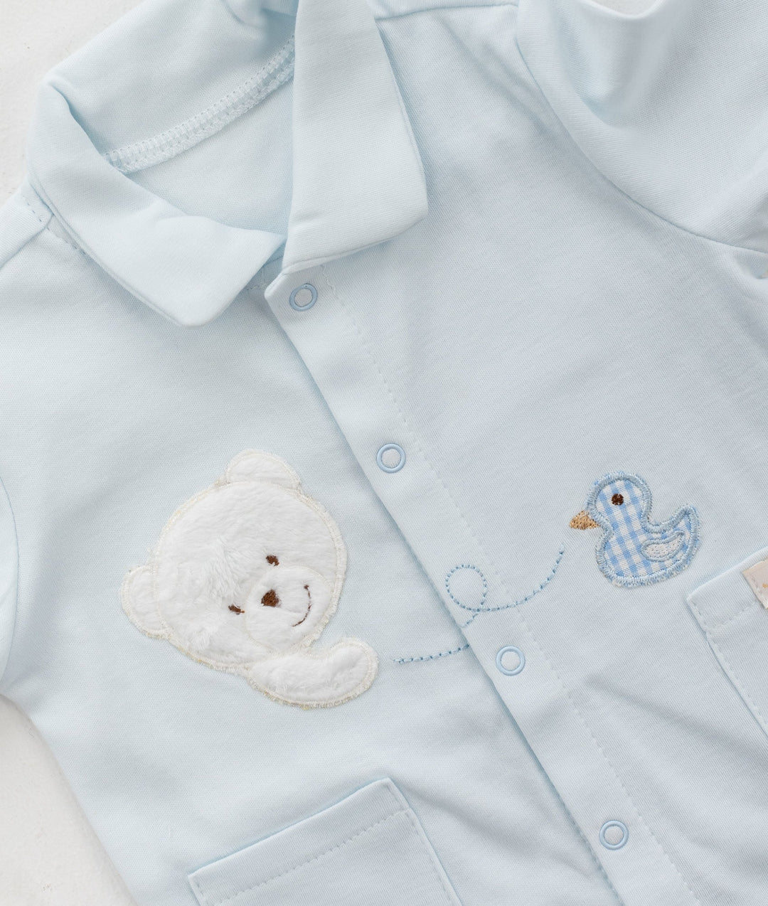 Classic Jumpsuit + 3D Bear Hanger - Blue