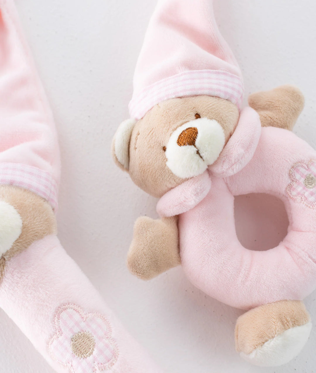 Bear Squeaky Rattle Gift Set - Pink