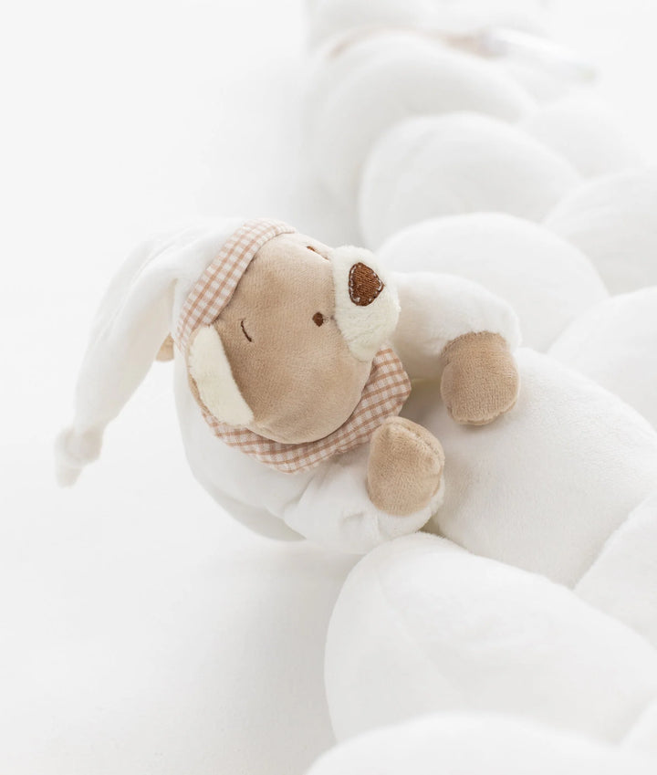 3D Bear Braided Crib Bumper - Beige