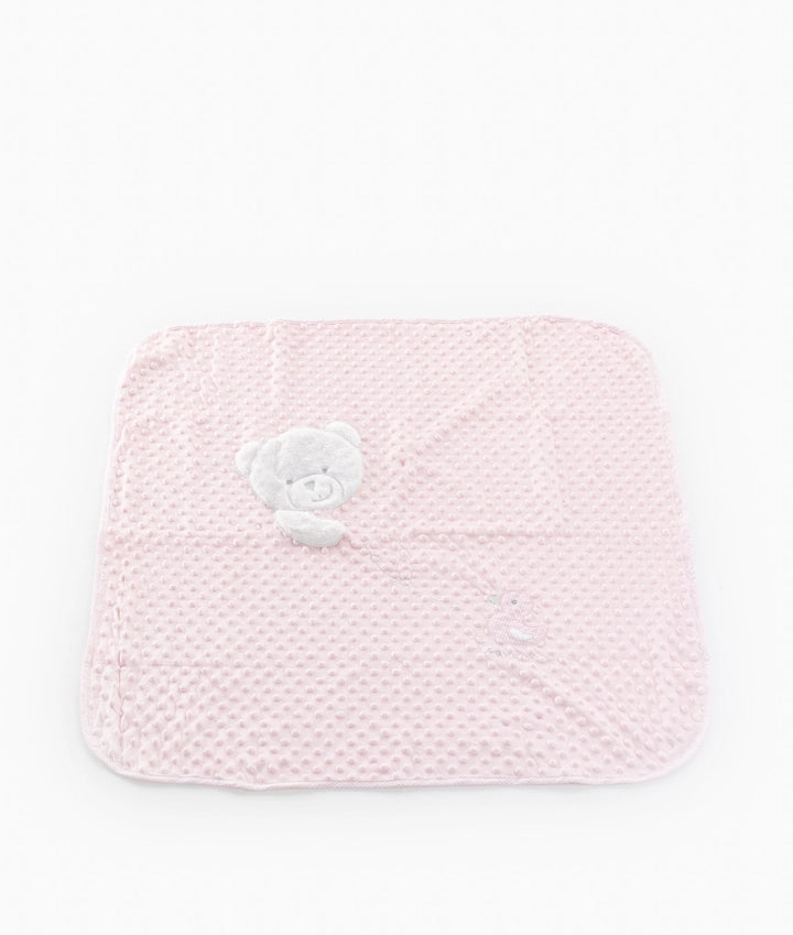 Bear & Duck Dotted Winter Blanket - Pink