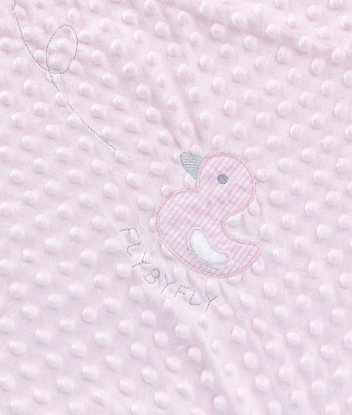 Bear & Duck Dotted Winter Blanket - Pink