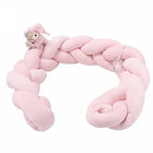 3D Bear Braided Crib Bumper - Pink