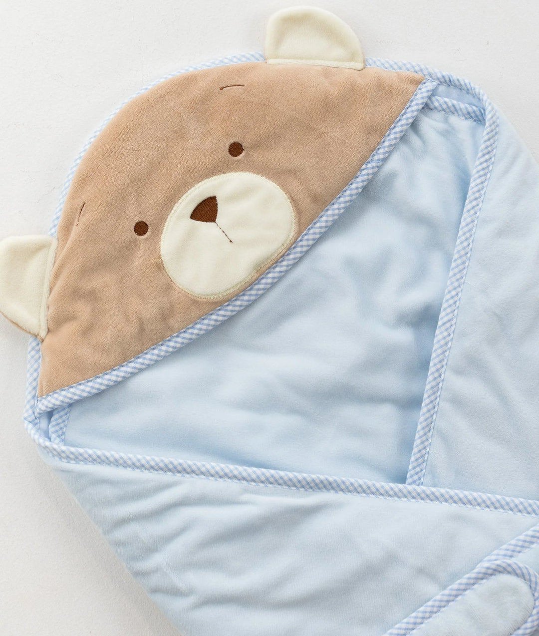 Bear Hooded Swaddling Blanket - Blue