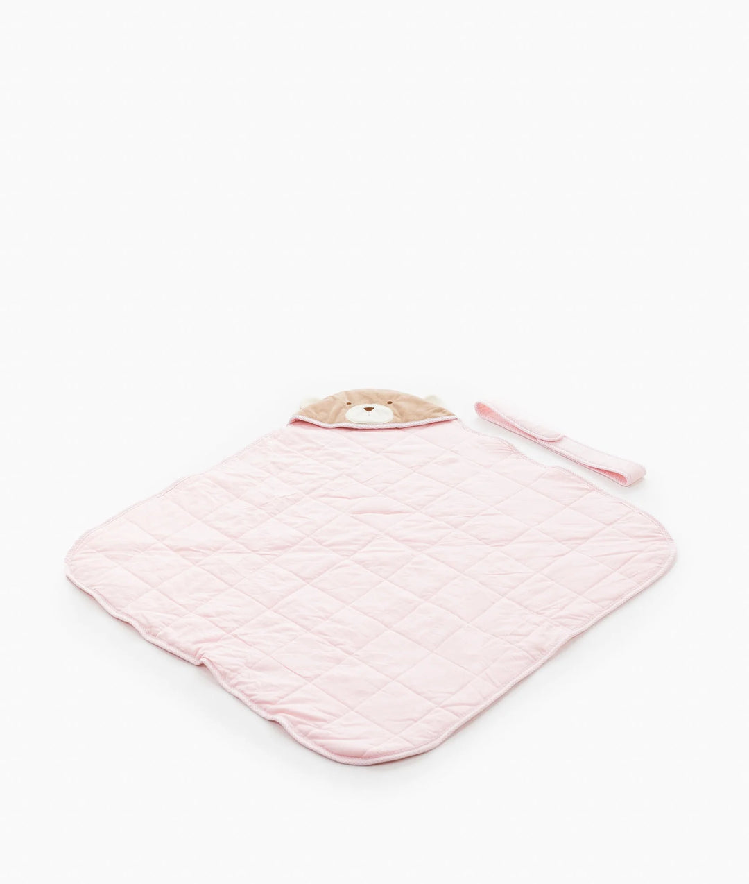 Bear Hooded Swaddling Blanket - Pink