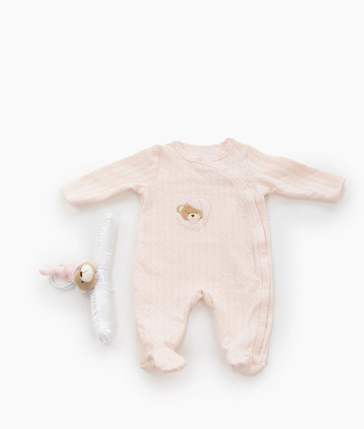 Bear Jumpsuit + 3D Bear Hanger - Pink