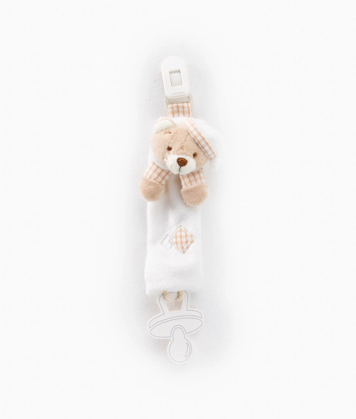 Bear Pacifier Clip - Beige