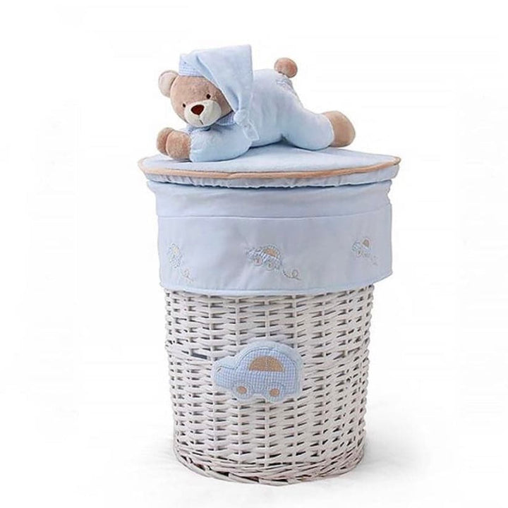 Bear Round Storage Basket - Blue