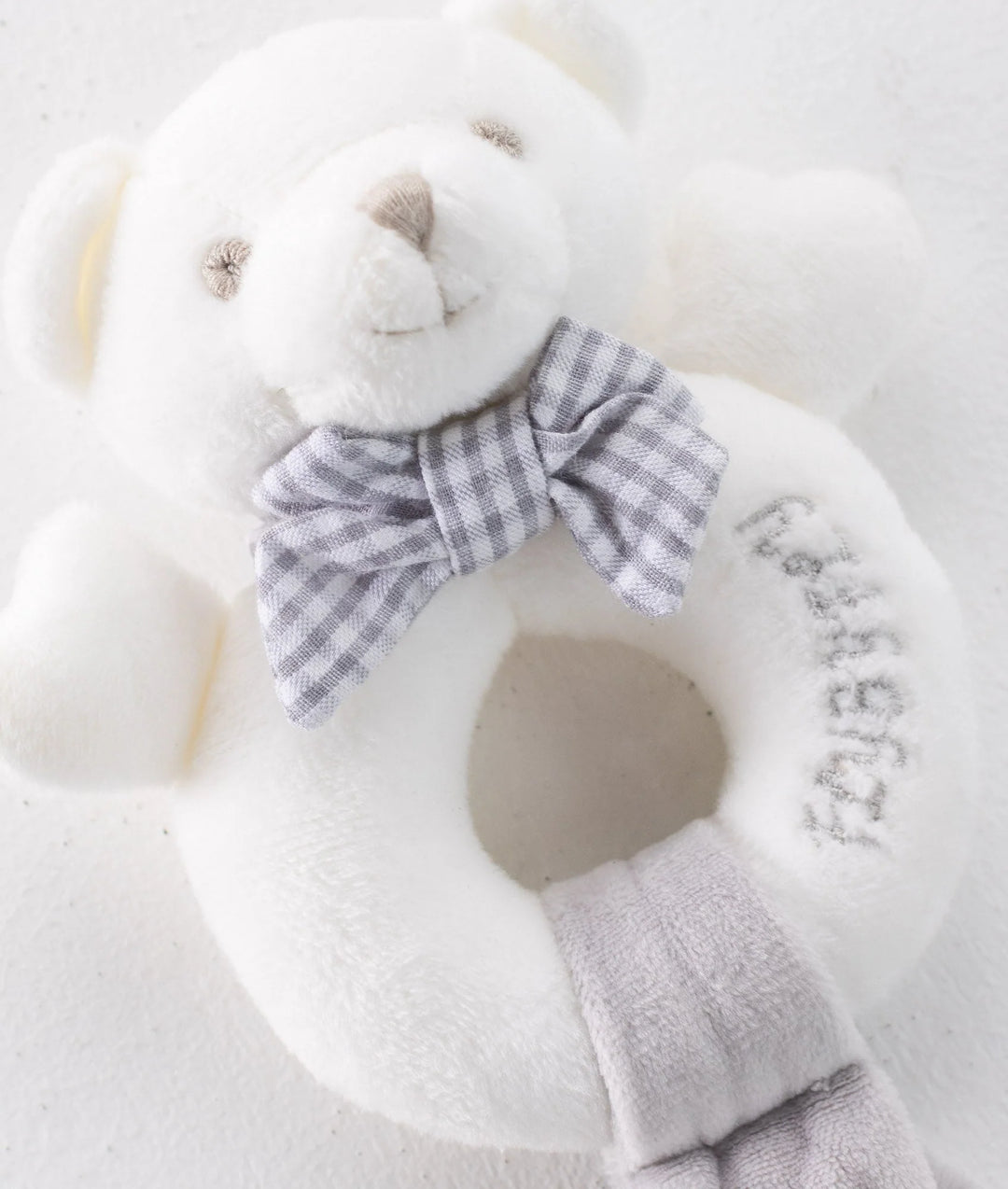 Popo Bear Rattle - White