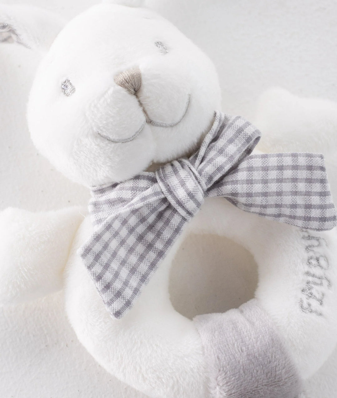 Popo Rabbit Rattle - White