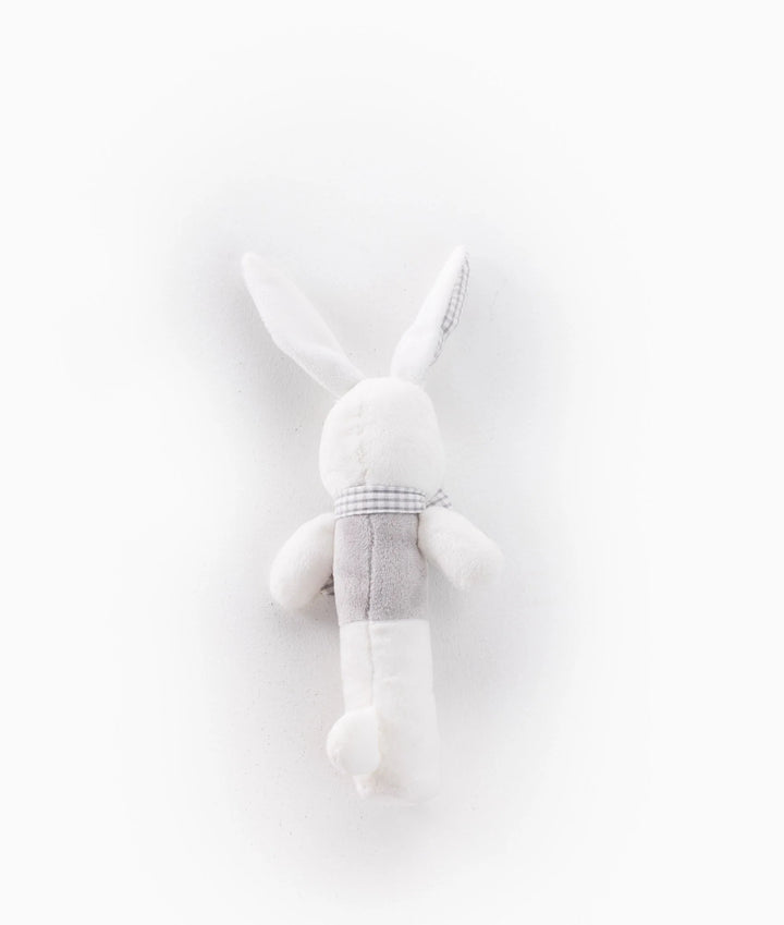 Popo Rabbit Squeaky Rattle - White