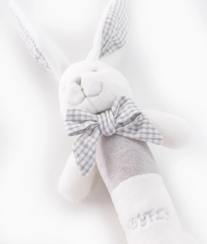 Popo Rabbit Squeaky Rattle - White