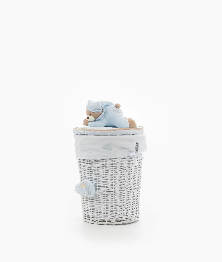 Bear Round Storage Basket - Blue