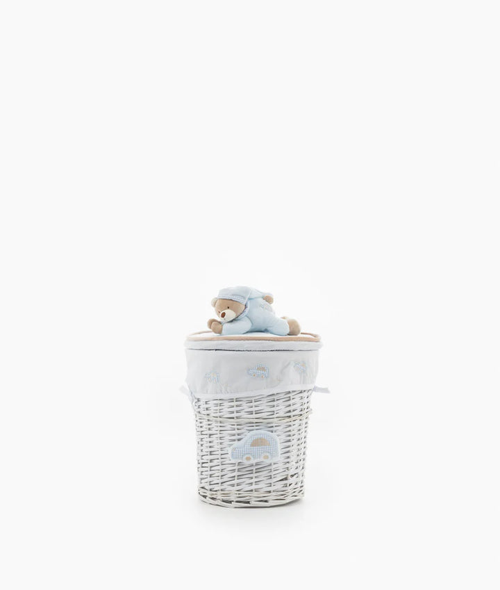 Bear Round Storage Basket - Blue