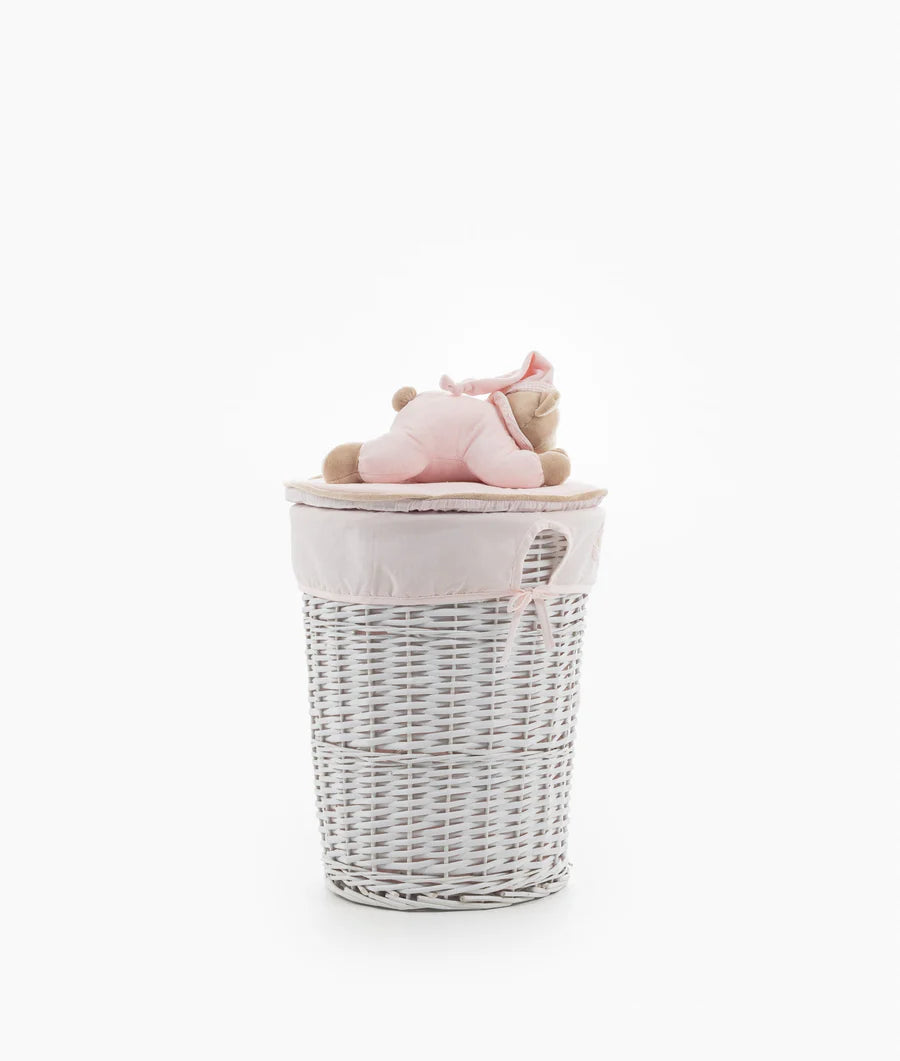 Bear Round Storage Basket - Pink